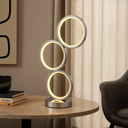 Iva LED Touch Table Lamp - Rose Gold/Chrome.
