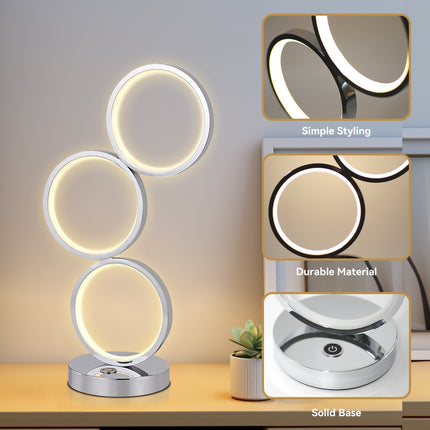 Iva LED Touch Table Lamp - Rose Gold/Chrome.
