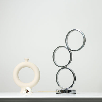 Iva LED Touch Table Lamp - Rose Gold/Chrome.