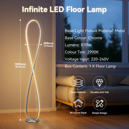 Infinite LED Floor Lamp - Chrome.