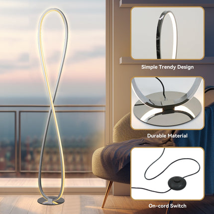Infinite LED Floor Lamp - Chrome.