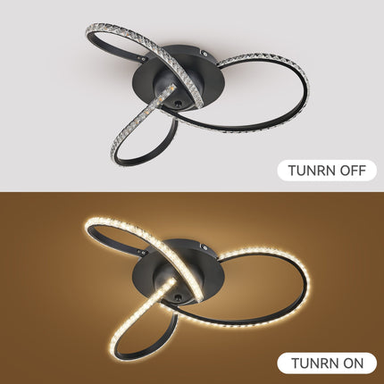 Irie Dimmable 3 Lights LED Ceiling Light - Black.