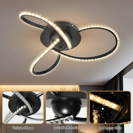 Irie Dimmable 3 Lights LED Ceiling Light - Black.