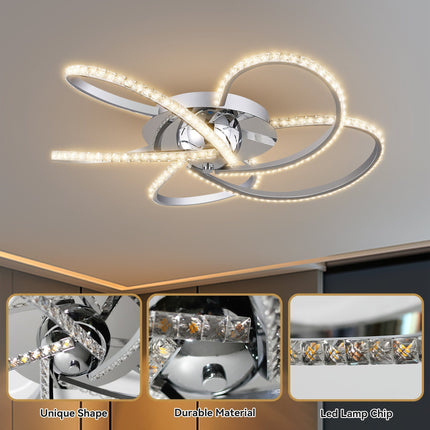 Irie Dimmable 5 Lights LED Ceiling Light - Chrome.