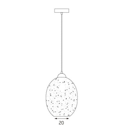 Moravian Glass Oval Pendant Light - Copper.