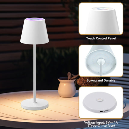 Enoki Portable RGB Table Lamp - White.