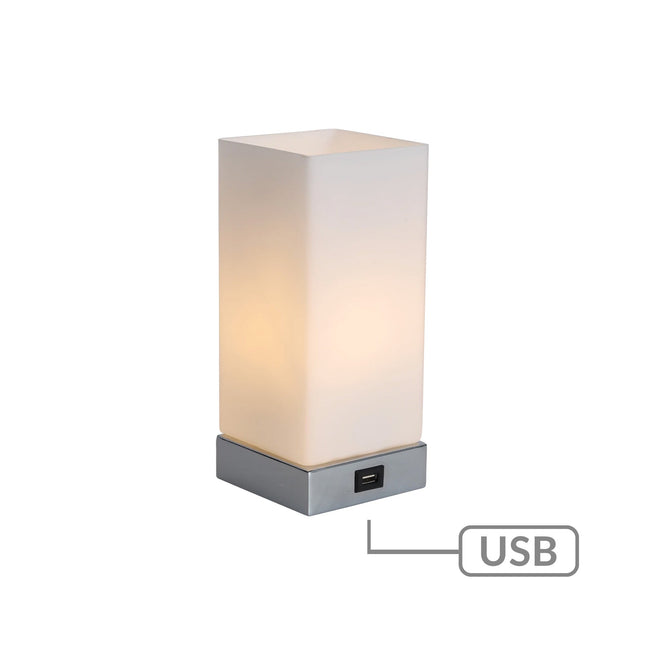 Jessica Rectangle Touch Lamp with USB Port.