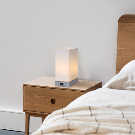 Jessica Rectangle Touch Lamp with USB Port.