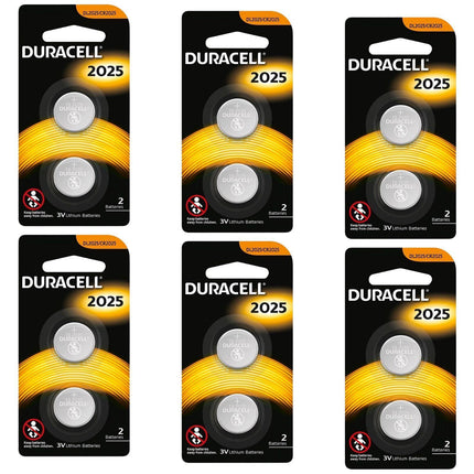 12x Duracell CR2025 Battery Lithium 3V Battery.