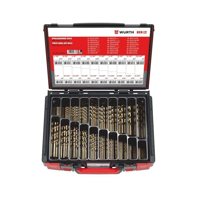 Wurth 135-Piece Twist Drill Bit Assortment in System Box.