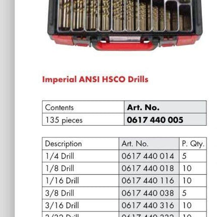 Wurth 135-Piece Twist Drill Bit Assortment in System Box.