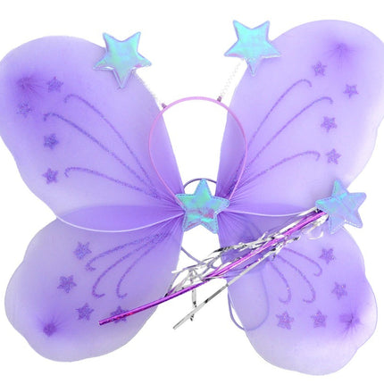 Girls Kids Angel Fairy Butterfly Wing Fancy Princess Costume Party Prop - Purple.