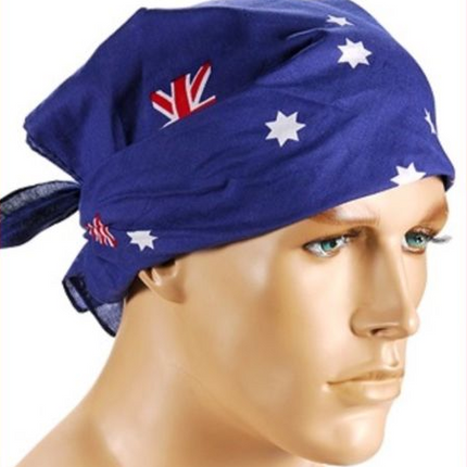 1x Australia Flag BANDANA 100% Cotton Head Wrap Bandanna Summer Neck Scarf.