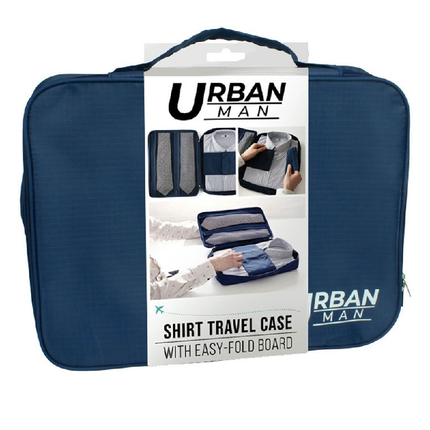 Urban Travel Shirt Organiser Bag Case Pouch w/ Fold Board 36cm x 26cm x 5cm in Blue.