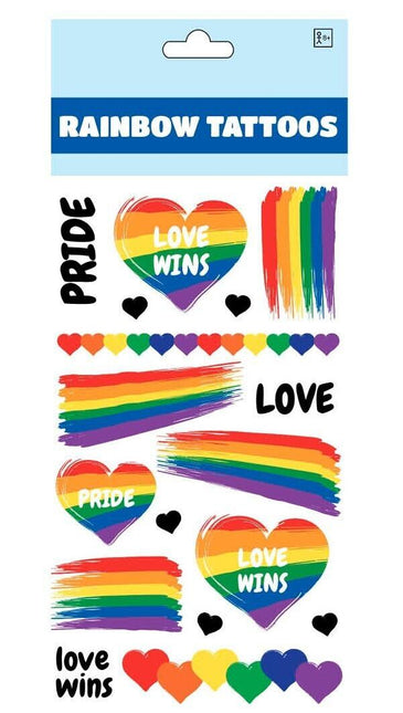 17x Rainbow Tattoos Pride Temporary Waterproof Gay Pride Stickers Mardi Gras.