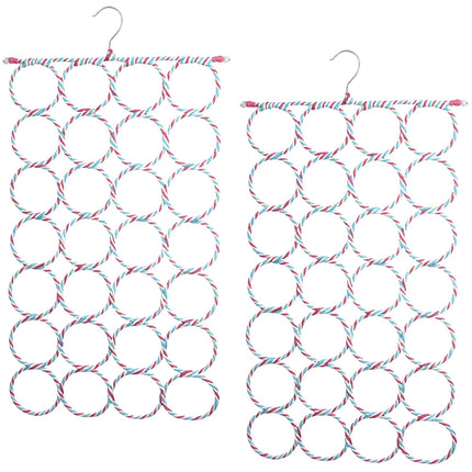 2x 24 Hole Scarf Hanger Holder Storage Tie Belt Scarf Organiser Space Saver.