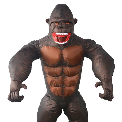 Adult Gorilla Fan Inflatable Halloween Party Costume Suit Monkey Ape King Kong Animal.