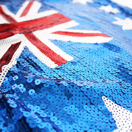 Womens Australia Flag Sequin Dress Australian Day Aussie Oz Costume.