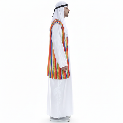 Arabian Man Costume Middle Eastern Party Sheik Dress Arab Pilgrim Sultan.