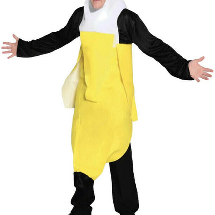 ADULT PEELED BANANA COSTUME Outfit Dress Up Party Halloween Funny Fruit.