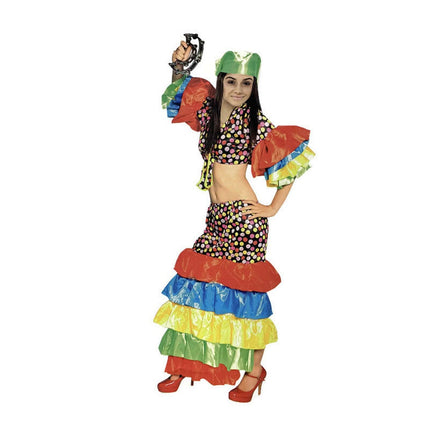 Womens FLAMENCO DANCER COSTUME Spanish Fancy Dress RUMBA Rio Carnival.