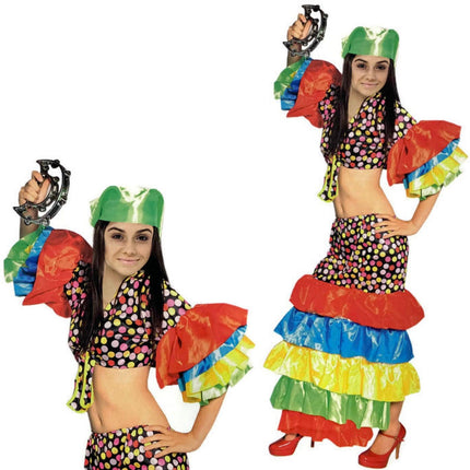Womens FLAMENCO DANCER COSTUME Spanish Fancy Dress RUMBA Rio Carnival.