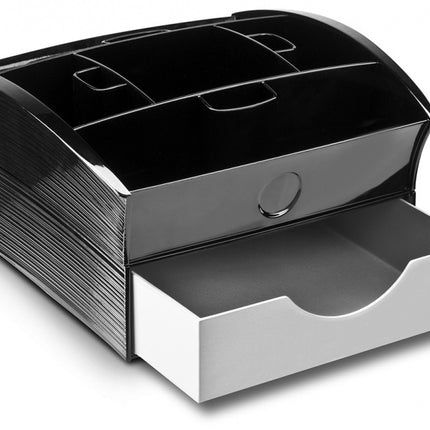 CEP Deluxe Tea Coffee Storage Home Office Organiser Distributor Tray - Black.