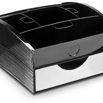 CEP Deluxe Tea Coffee Storage Home Office Organiser Distributor Tray - Black.