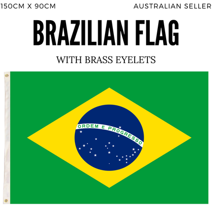 2x Brazil Country Flags Heavy Duty Brasil World Cup Brazilian  - 150cm x 90cm.