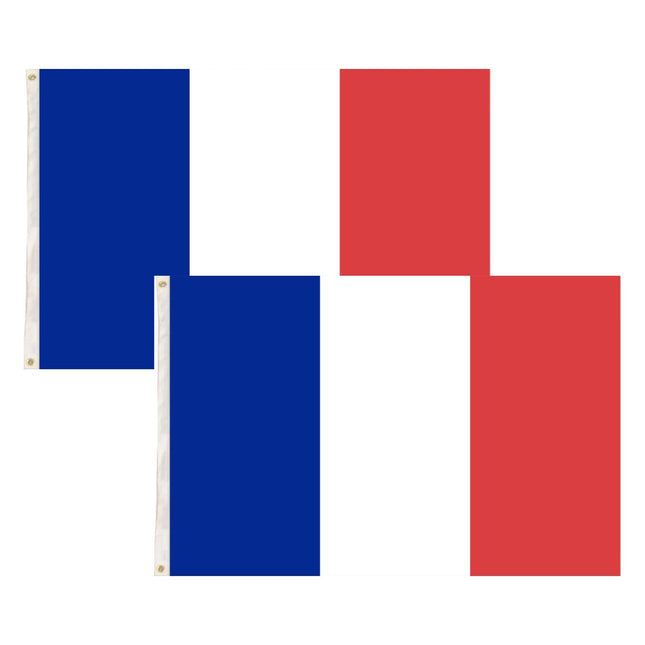 2x France Country Flags French Heavy Duty - 150cm x 90cm.