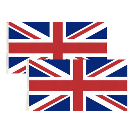 2x United Kingdom Country Flags Union Jack Great Britain UK Heavy Duty - 150cm x 90cm.