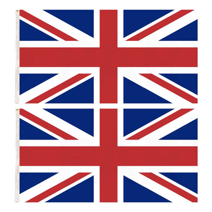 2x United Kingdom Country Flags Union Jack Great Britain UK Heavy Duty - 150cm x 90cm.