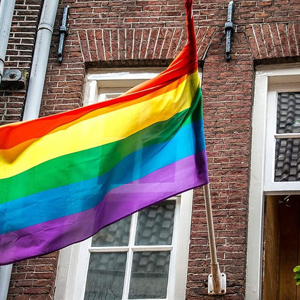 DELUXE RAINBOW GAY PRIDE FLAG Outdoor Banner 150x90cm 3x5ft with Metal Eyelets.
