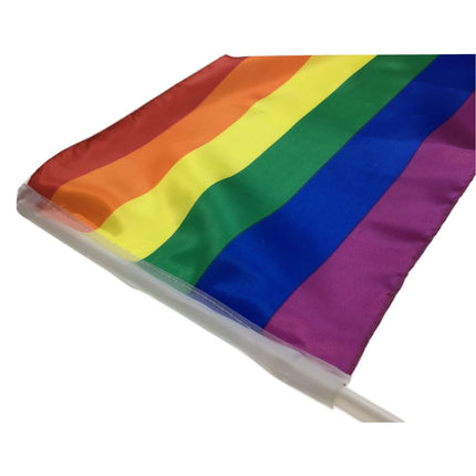 RAINBOW CAR FLAG w Window Clip Flags Australia Day 30cm x 45cm LGBT Gay Pride.