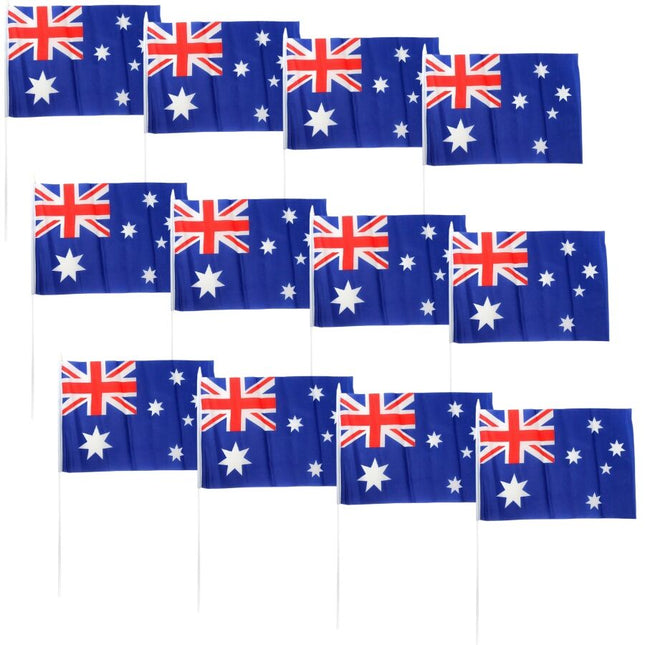 12x Australian Flag (30cm x 45cm) – Perfect for Australia Day Celebrations.