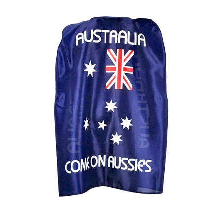 AUSTRALIAN FLAG CAPE Aussie Australia Day Open Wrap Costume.