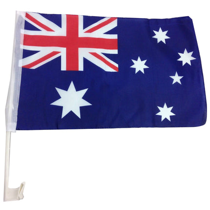 1x AUSTRALIA CAR FLAG with Window Clip Flags Australia Day 30cm x 45cm.