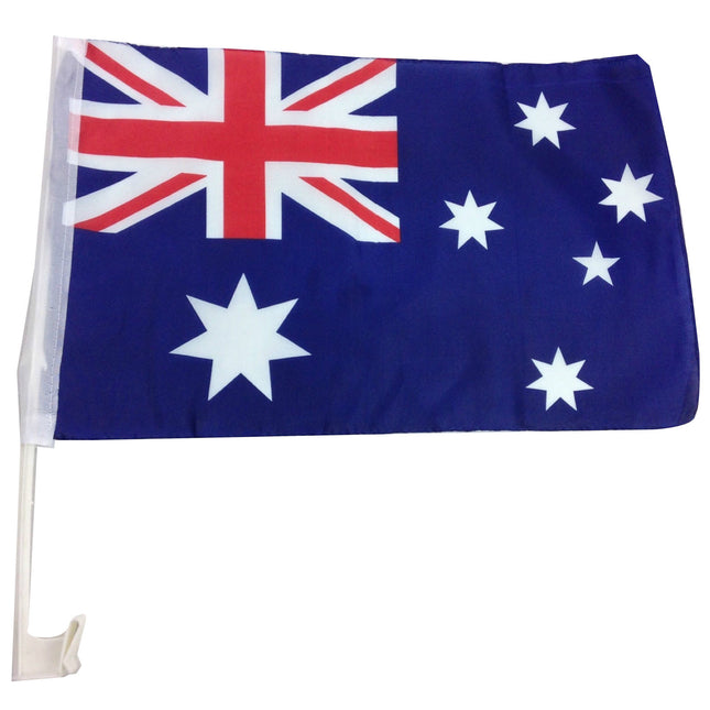 1x AUSTRALIA CAR FLAG with Window Clip Flags Australia Day 30cm x 45cm.