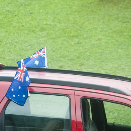 1x AUSTRALIA CAR FLAG with Window Clip Flags Australia Day 30cm x 45cm.