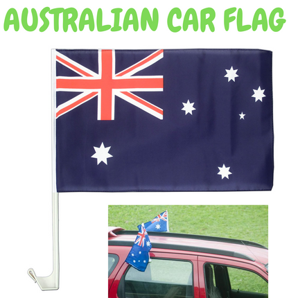 1x AUSTRALIA CAR FLAG with Window Clip Flags Australia Day 30cm x 45cm.