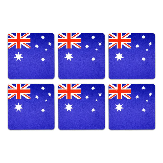 6pcs AUSTRALIA FLAG COASTERS Placemat Table Drinks Wine Beer Holder Souvenir.