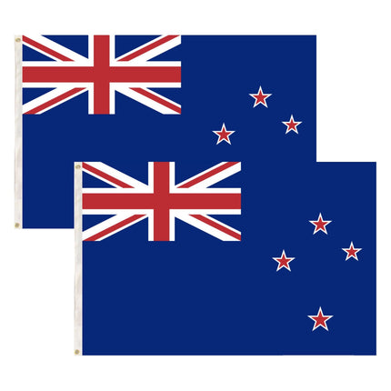 2x New Zealand Country Flags Kiwi Heavy Duty Outdoor Maori - 150cm x 90cm.