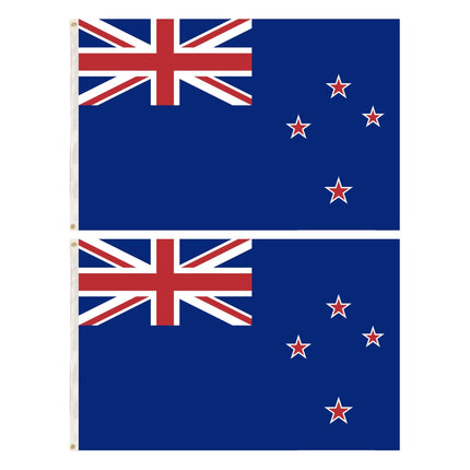 2x New Zealand Country Flags Kiwi Heavy Duty Outdoor Maori - 150cm x 90cm.