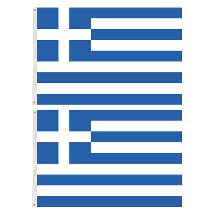 2x Greece Country Flags Greek Heavy Duty National Olympics Europe - 150cm x 90cm.
