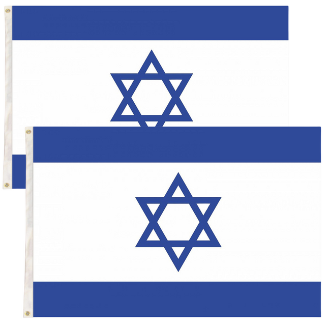 2x Israel Israeli Country Flags Heavy Duty Star Of David Jewish - 150cm x 90cm.