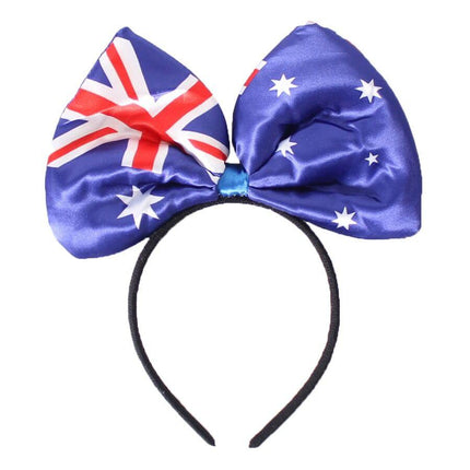 Australian Flag Bow Headband – Festive Australia Day Accessory.