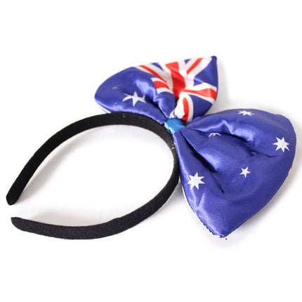 Australian Flag Bow Headband – Festive Australia Day Accessory.