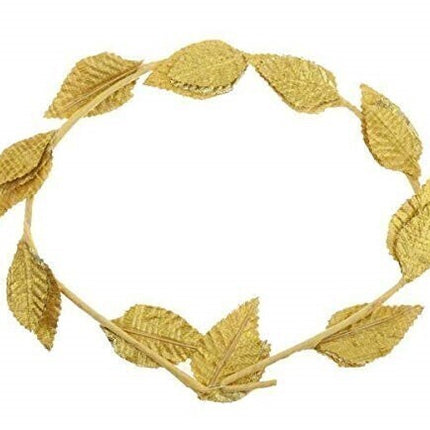 GOLD LEAF WREATH Greek Headband Crown Leaves Band Roman Costume Dress Party.