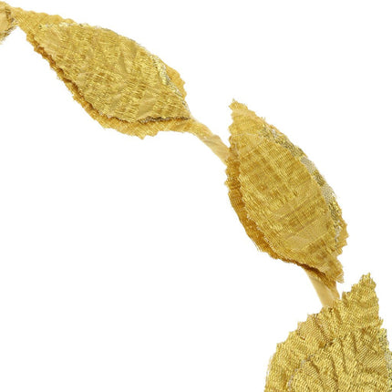 GOLD LEAF WREATH Greek Headband Crown Leaves Band Roman Costume Dress Party.