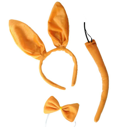 3pcs Kangaroo Animal Set Costume Dress Up Party Bow Tie Tail Ears Book Week.